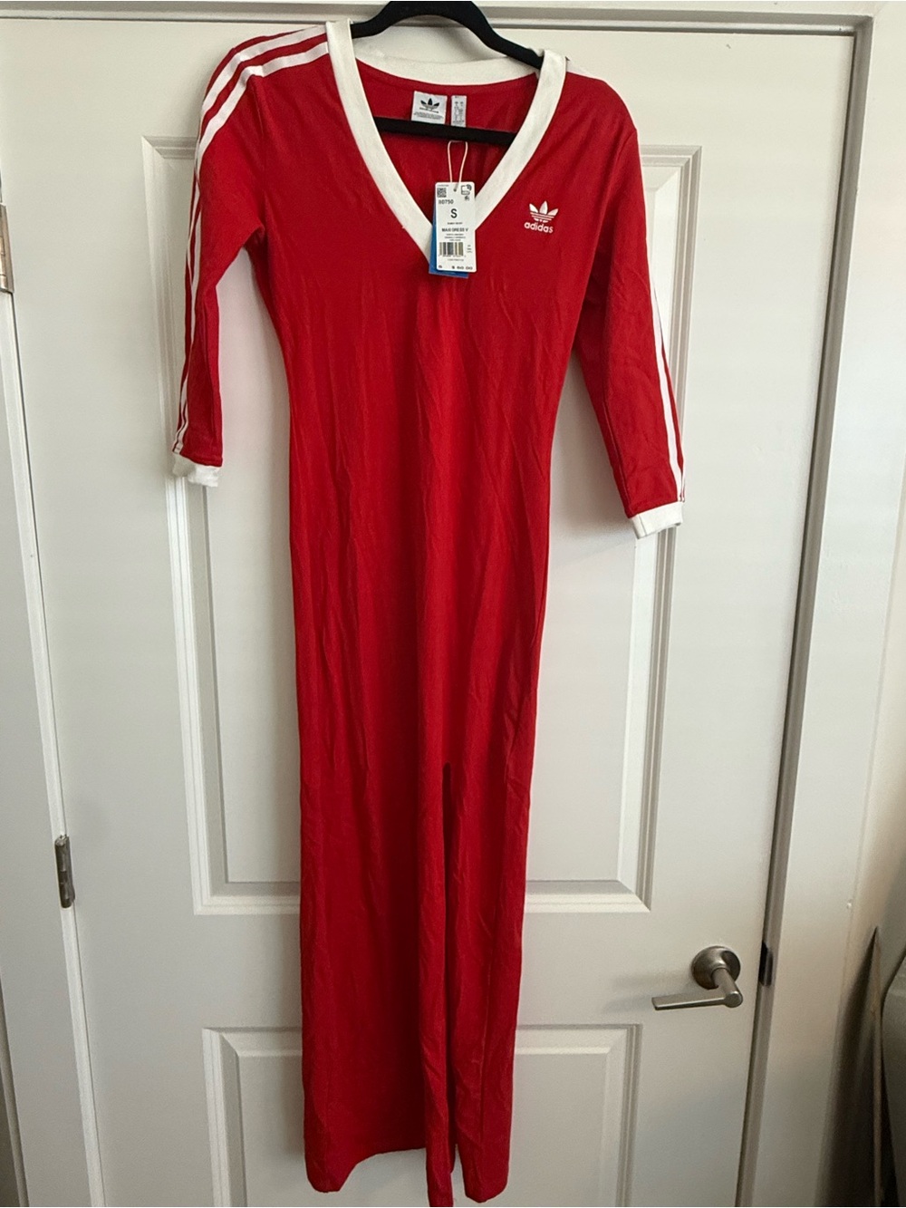 adidas Red Maxi Dress with White Trim